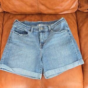 Levi's Light Blue Denim Roll-Cuff Shorts